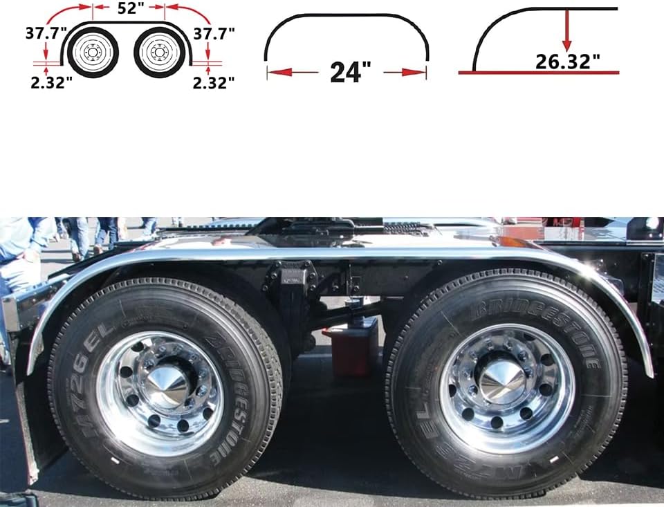 132 stainless steel truck fenders pair,should I buy stainless steel truck fenders,stainless steel truck fenders vs alternatives,132 inch truck fenders pros cons,best full fender pair for Peterbilt,stainless steel half tandem fender kit worth buying performance testing and real-world results