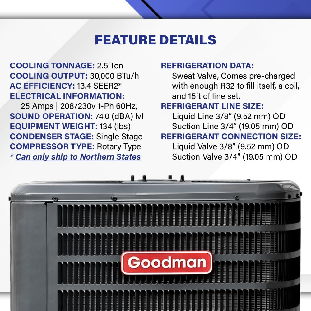 2.5 ton ac condenser unit,goodman 2.5 ton condenser worth buying,2.5 ton ac unit pros cons,best 2.5 ton ac condenser,2.5 ton ac unit installation kit,2.5 ton 13.4 seer2 condenser vs others performance testing and real-world results