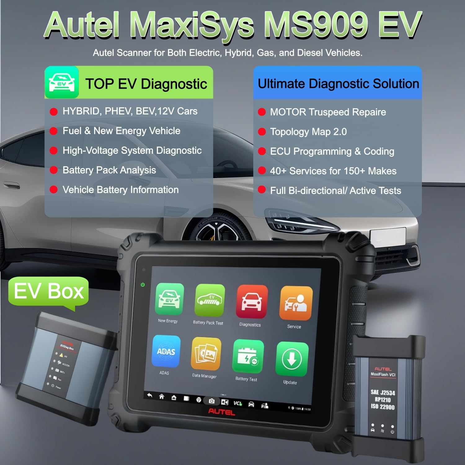 Unboxing the Autel MaxiSys MS909 EV buy complete package contents and presentation