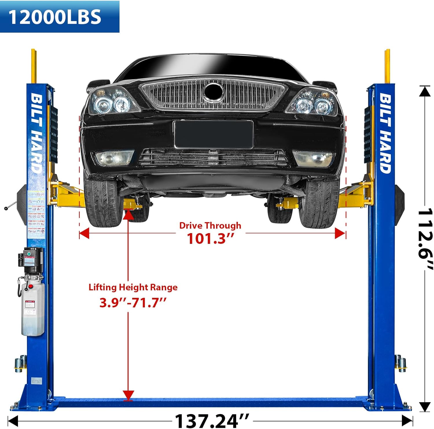 BILT HARD 2 post car lift 12000 lbs,should I buy BILT HARD car lift,BILT HARD 2 post lift pros cons,best 12000 lb 2 post lift for shop,BILT HARD lift vs BendPak,BILT HARD 2 post lift worth buying unboxing and complete package contents