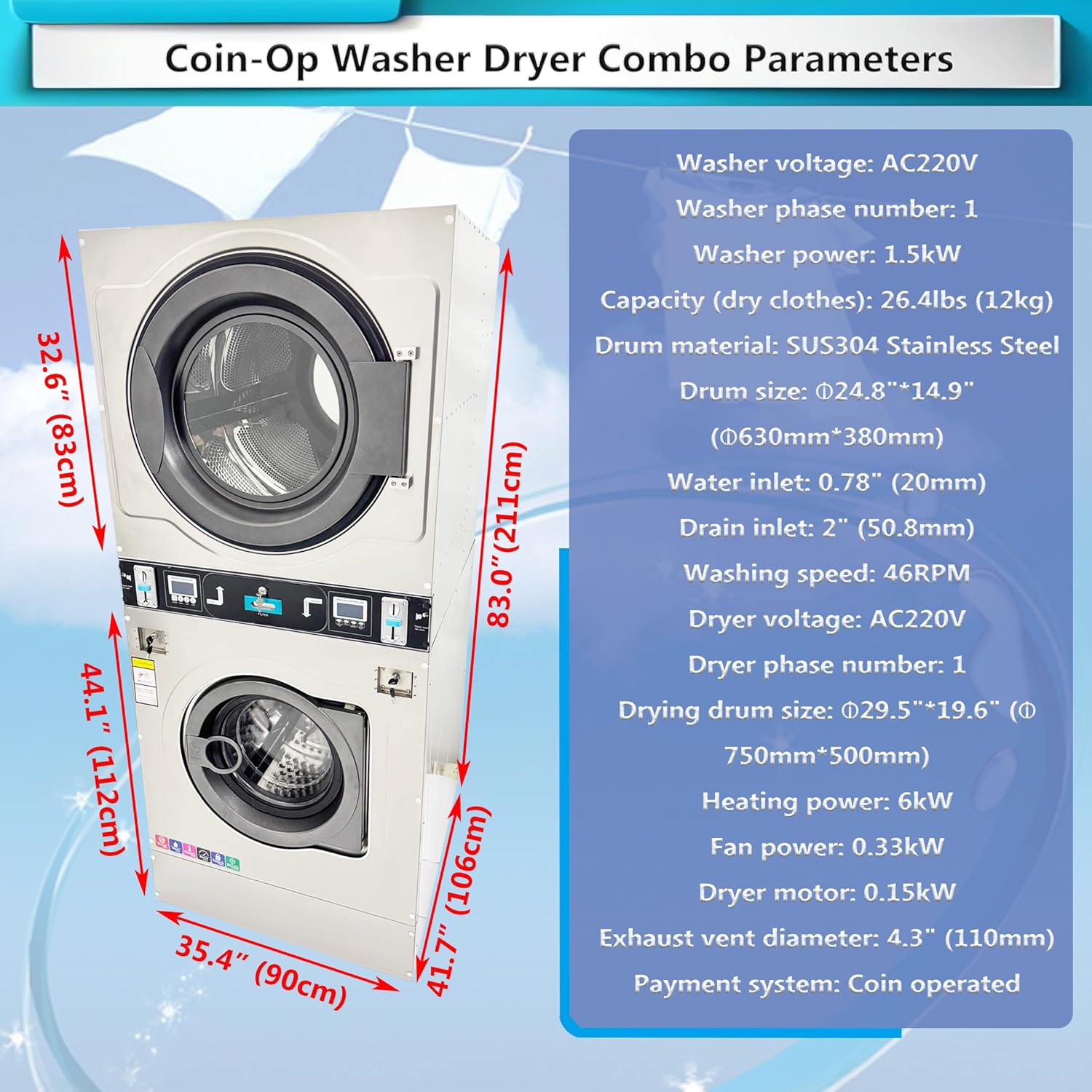 INTSUPERMAI washer dryer combo worth it,INTSUPERMAI coin op washer dryer pros cons,INTSUPERMAI commercial laundry machine,best stacked washer dryer for laundromat,INTSUPERMAI 12kg washer dryer,should I buy INTSUPERMAI laundry machine unboxing and complete package contents