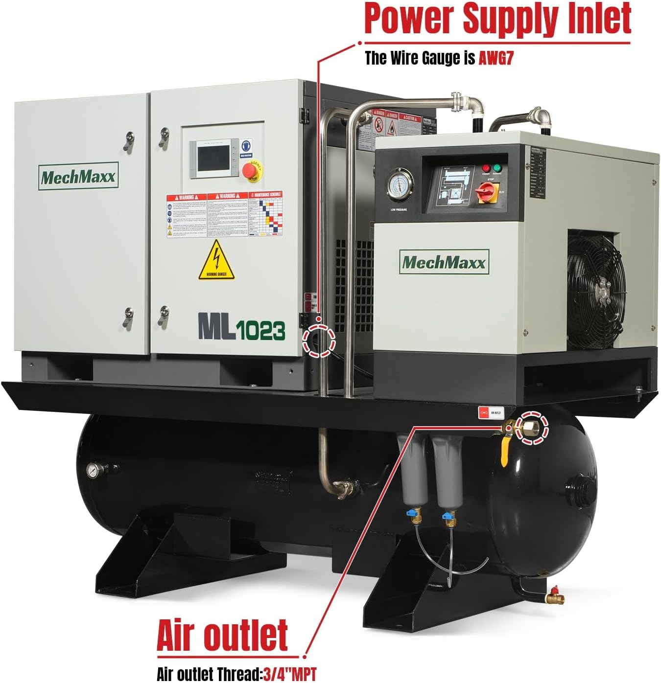 MechMaxx ML1023 air compressor worth it,should I buy MechMaxx ML1023,MechMaxx 10HP compressor pros cons,best industrial rotary screw compressor,MechMaxx ML1023 vs alternatives,10HP air compressor with dryer buying guide unboxing and complete package contents