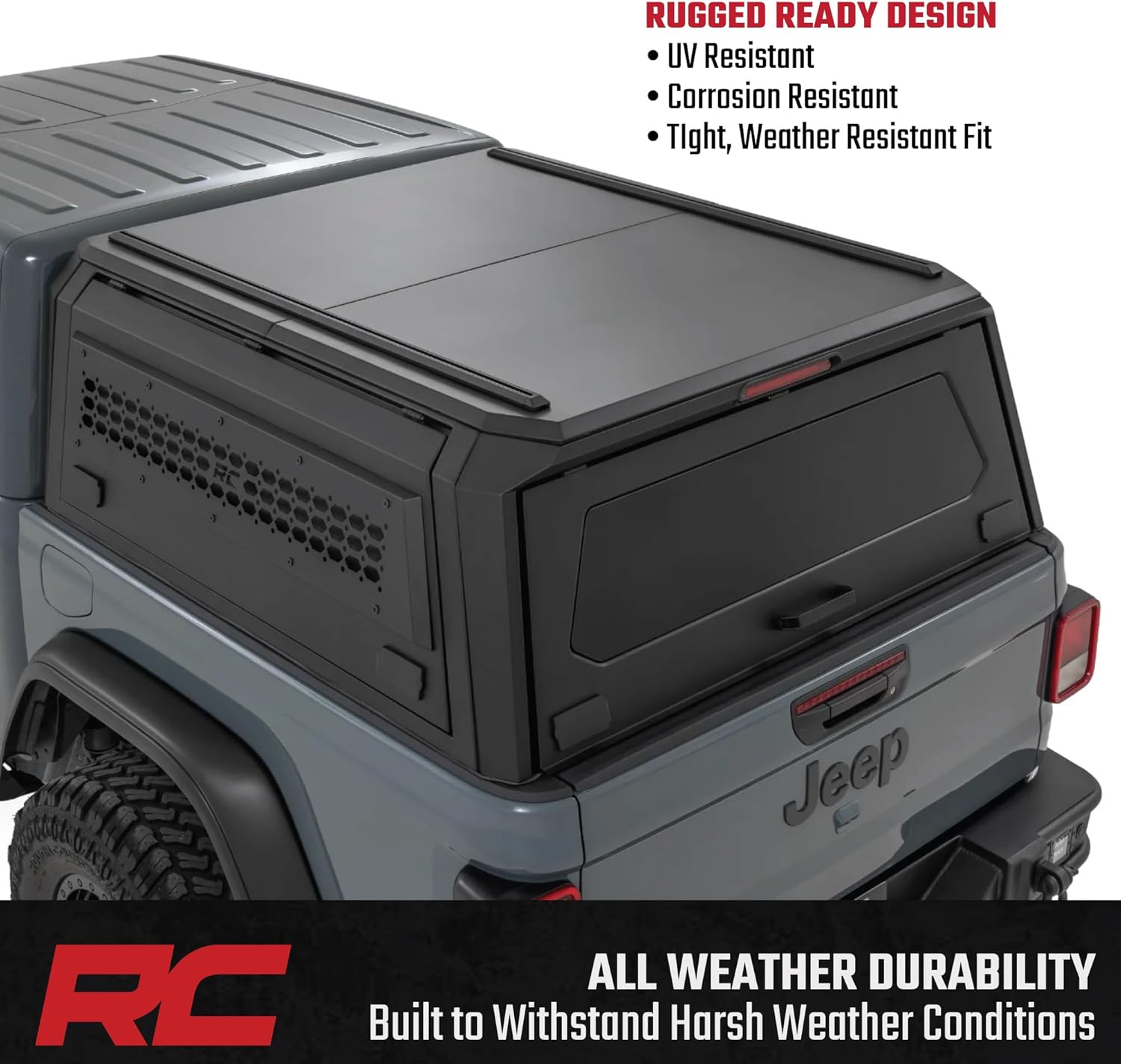 Rough Country Jeep Gladiator bed cap,best Jeep Gladiator topper,Rough Country bed cap pros cons,should I buy Rough Country Gladiator cap,Jeep Gladiator truck topper vs alternatives,Rough Country bed cap worth showing unboxed components and hardware