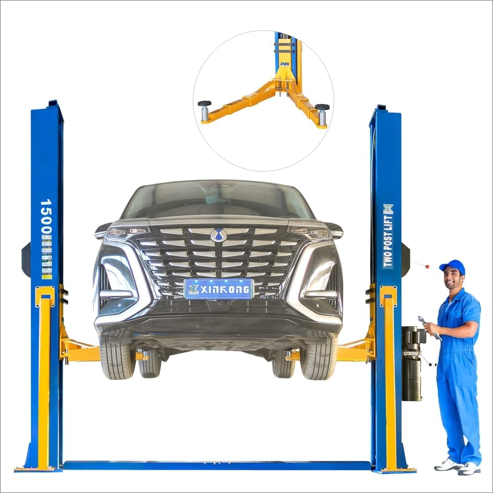 XK-1500 two post auto lift,15,000 lb car lift worth buying,XK-1500 vs BendPak lift,two post lift pros cons,should I buy XK auto hoist,best two post car lift for home garage unboxing and complete package contents