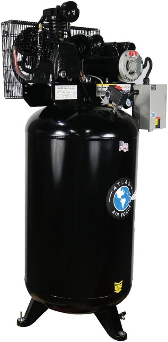 atlas AF7 80 gallon air compressor worth it,AF7 vs Quincy air compressor,80 gallon compressor pros cons,best 2 stage air compressor for garage,atlas 80 gallon air compressor durable,should I buy atlas AF7 compressor unboxing and complete package contents