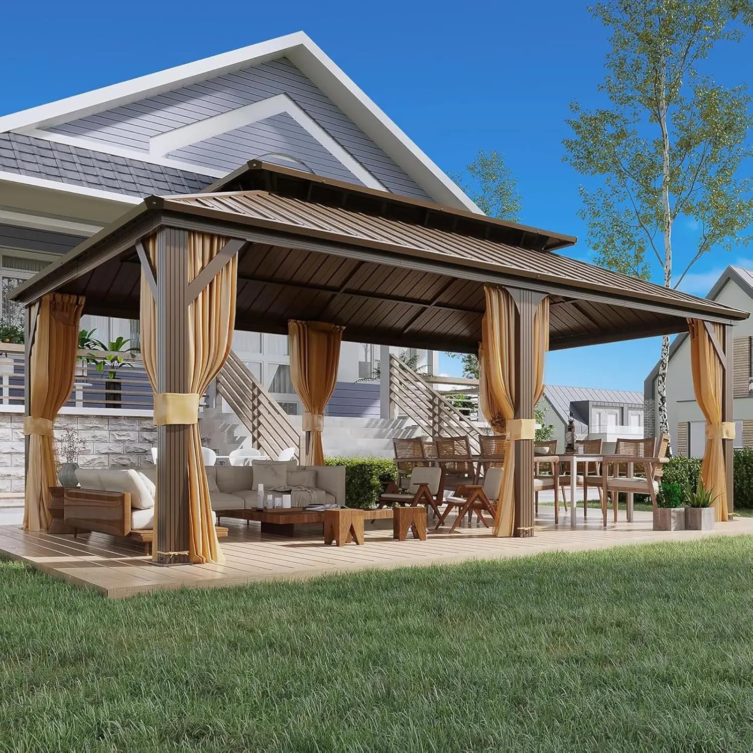 buy 12x20 hardtop gazebo,12x20 gazebo worth buying,hardtop gazebo pros cons,best 12x20 outdoor pavilion,aluminum frame gazebo vs alternatives,should I buy a double roof gazebo unboxing and complete package contents