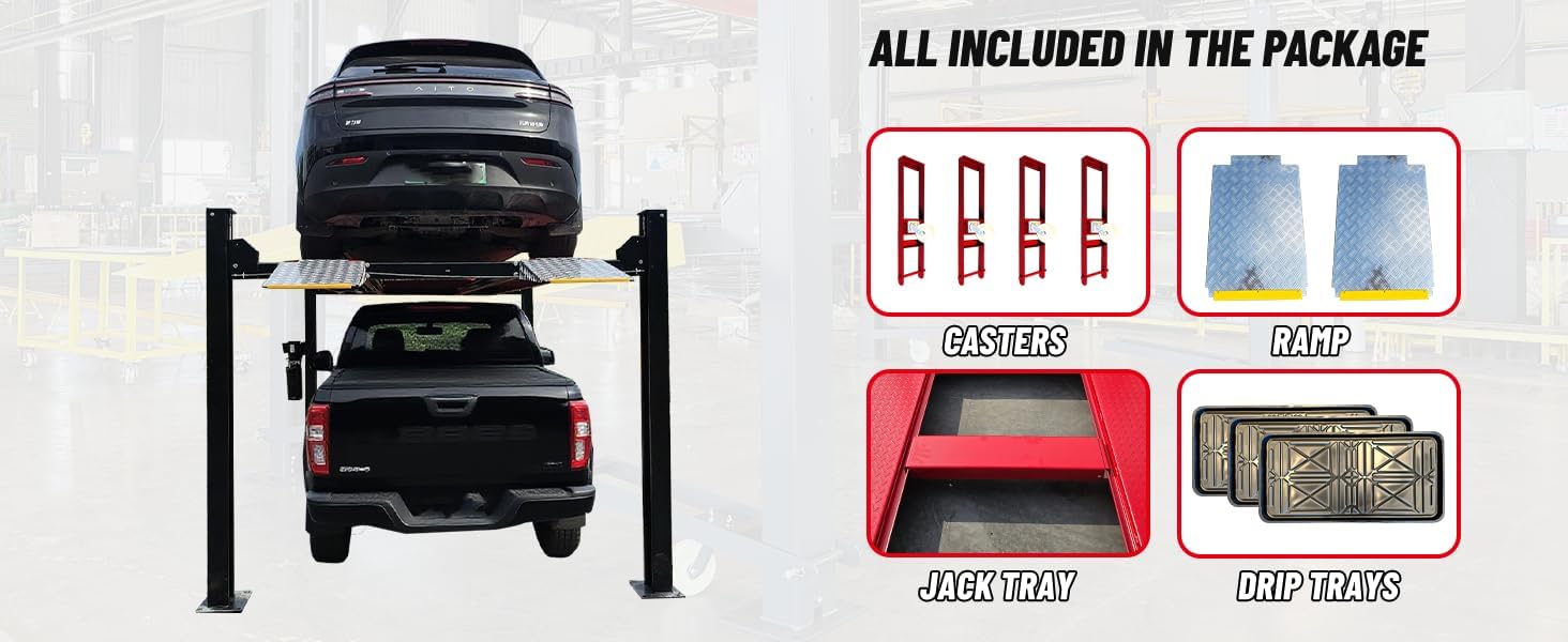 buy 4 post car lift 9500 lbs,should I buy a 4 post lift for home garage,4 post car lift vs 2 post lift pros cons,9500 lb 4 post lift worth buying,best 4 post parking lift for home use,4 post car lift safety features pros cons performance testing and real-world results