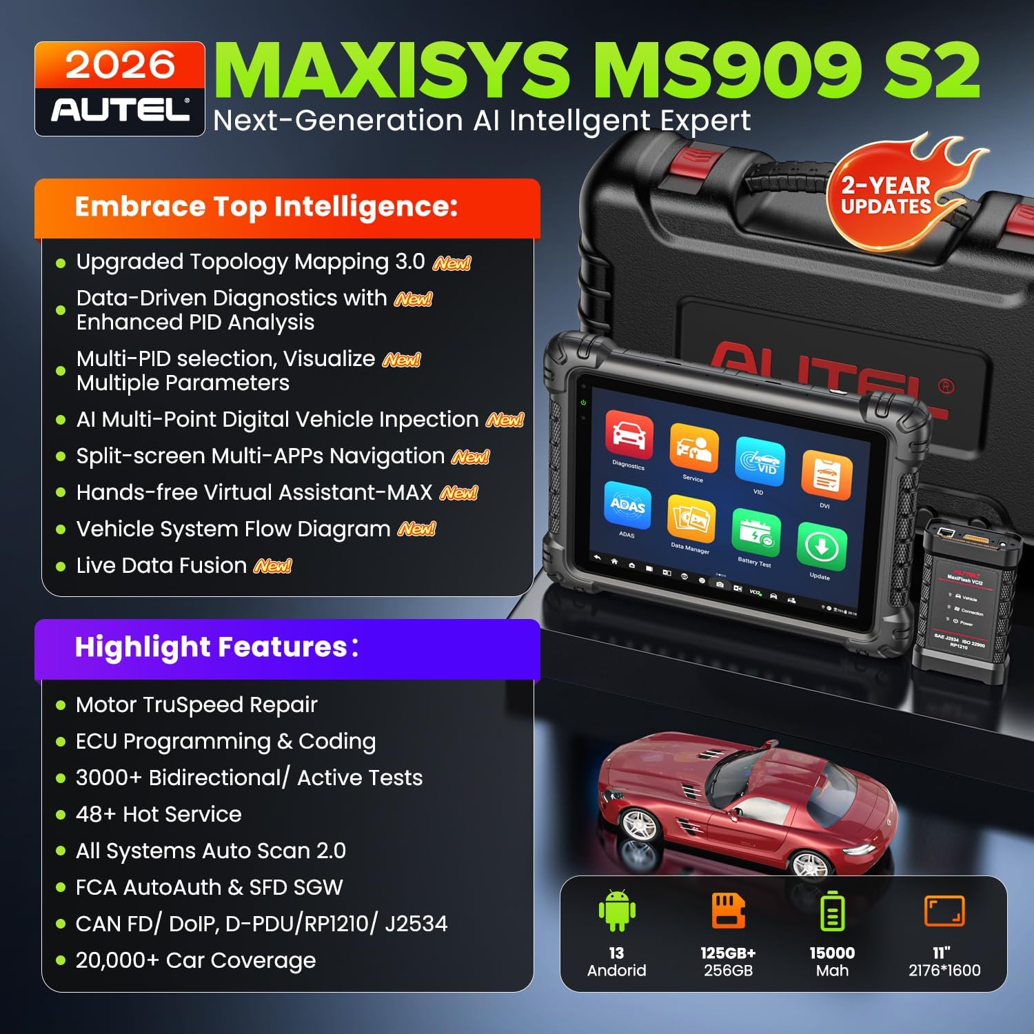 buy Autel MaxiSys MS909 S2,Autel MS909 S2 vs Ultra S2,Autel MS909 S2 pros cons,is Autel MS909 S2 worth it,best Autel car diagnostic scanner,Autel MS909 S2 features unboxing and complete package contents