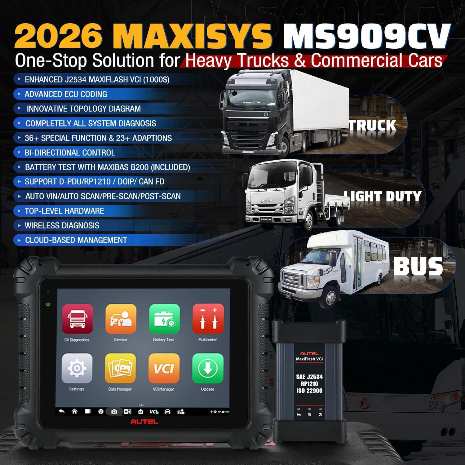 buy Autel MaxiSys MS909CV truck scanner,should I buy Autel MS909CV,Autel MS909CV vs MS908CV,best heavy duty truck scanner 2026,Autel MS909CV pros cons,Autel MaxiSys MS909CV worth buying unboxing and complete package contents