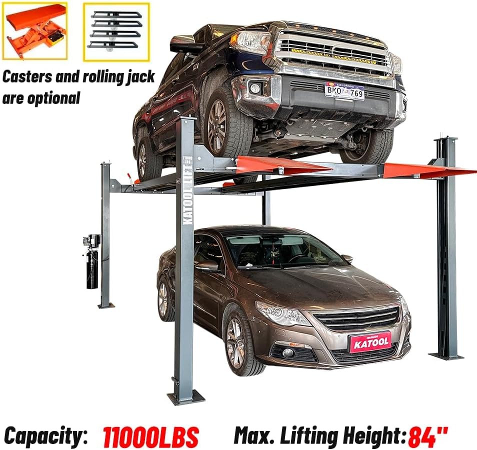 buy Autokato KT-4H110 four post lift,best 11000lb four post lift,Autokato KT-4H110 worth buying,four post car lift pros cons,should I buy a four post parking lift,Autokato lift vs alternatives unboxing and complete package contents