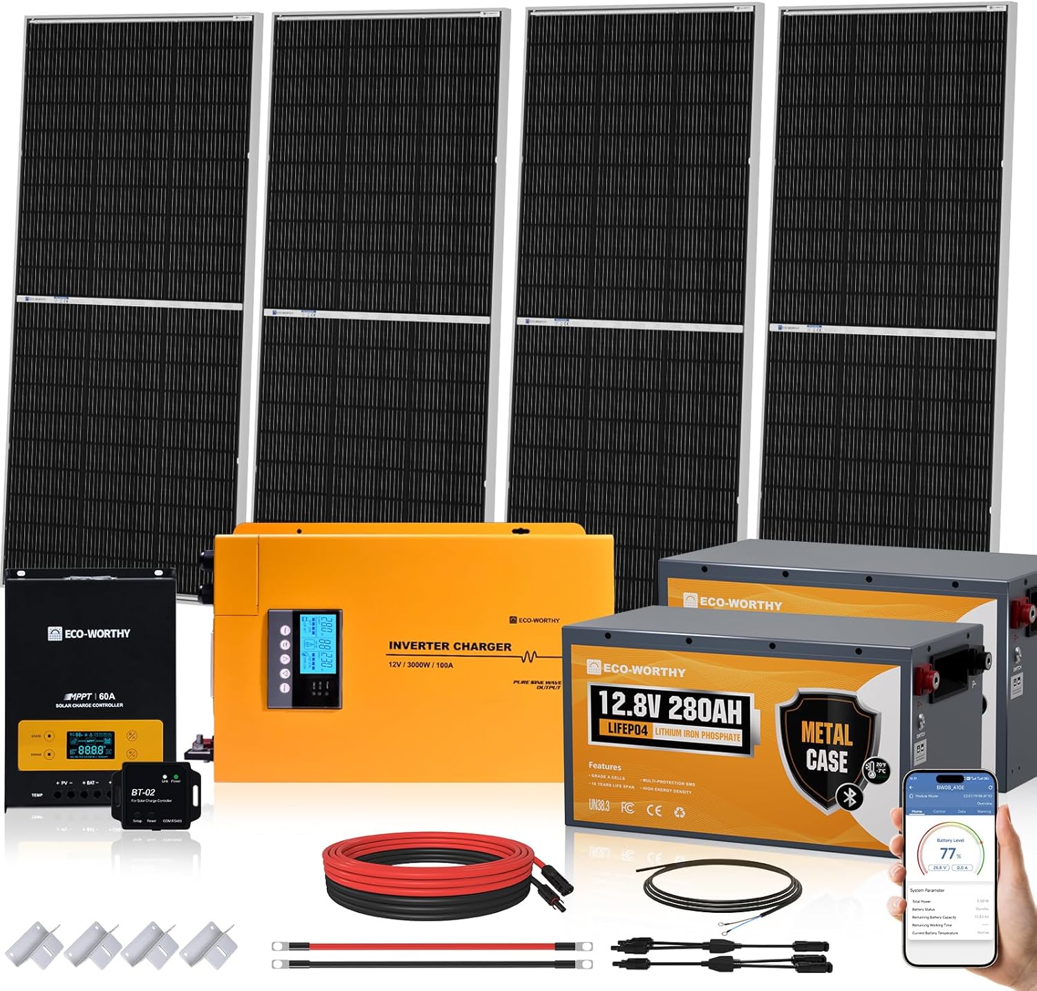 buy ECO-WORTHY 800W solar kit,ECO-WORTHY 800W solar kit pros cons,800W off grid solar system worth it,best RV solar kit with battery,ECO-WORTHY vs Renogy solar kit,should I buy ECO-WORTHY 800W solar - detailed features and technical specifications
