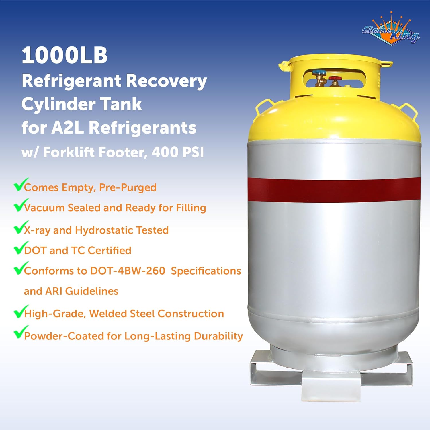 buy Flame King YSNR420-400-A2L recovery cylinder,Flame King YSNR420-400-A2L pros cons,should I buy Flame King recovery cylinder,best A2L refrigerant recovery tank,Flame King vs DOT-4BA-400 tank,A2L recovery cylinder worth buying unboxing and complete package contents