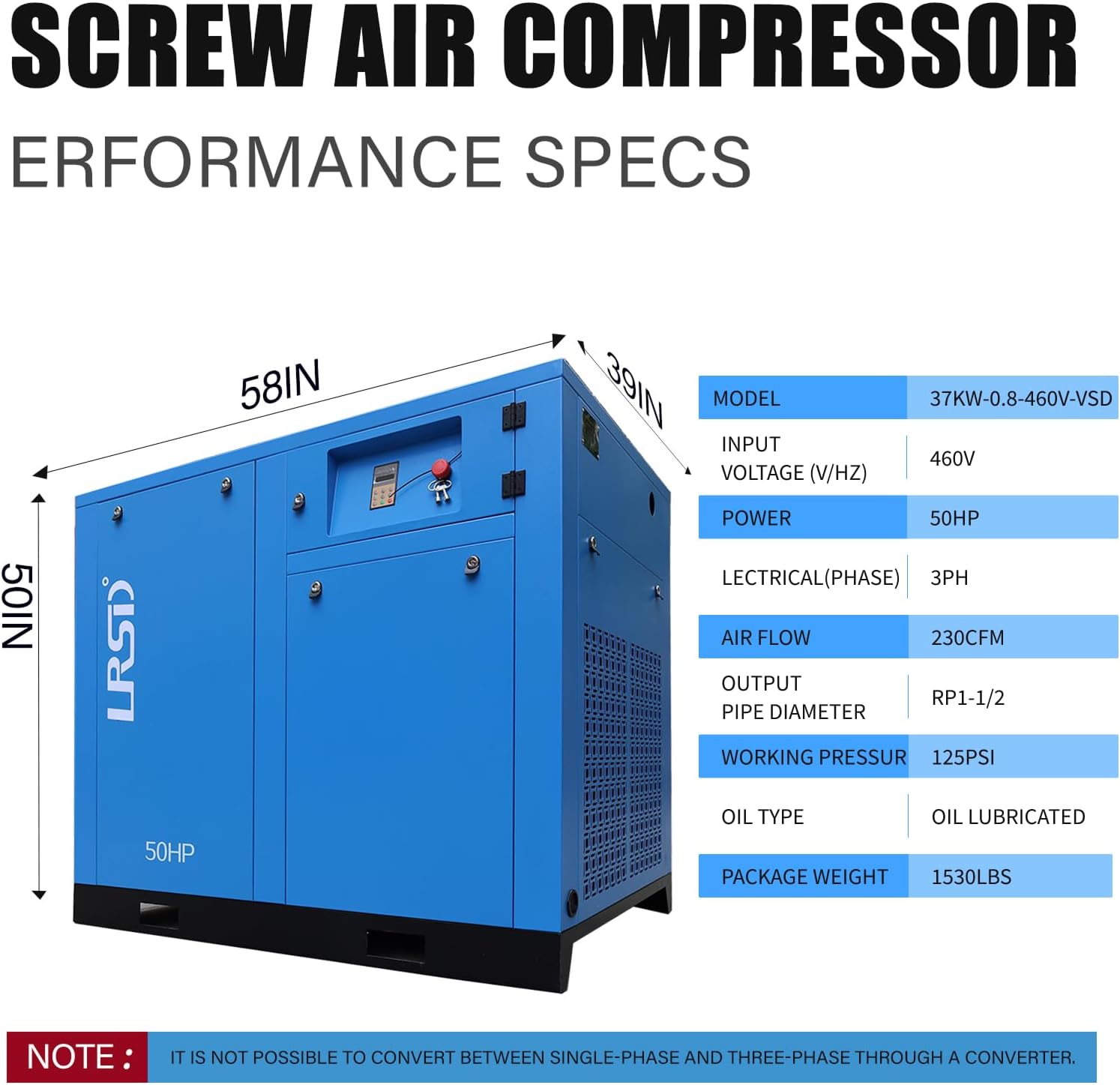 buy LRSD TK37 screw air compressor,LRSD TK37 worth buying,TK37-8 pros and cons,best 50HP variable speed compressor,LRSD TK37 vs alternatives,should I buy a 50HP screw compressor unboxing and complete package contents