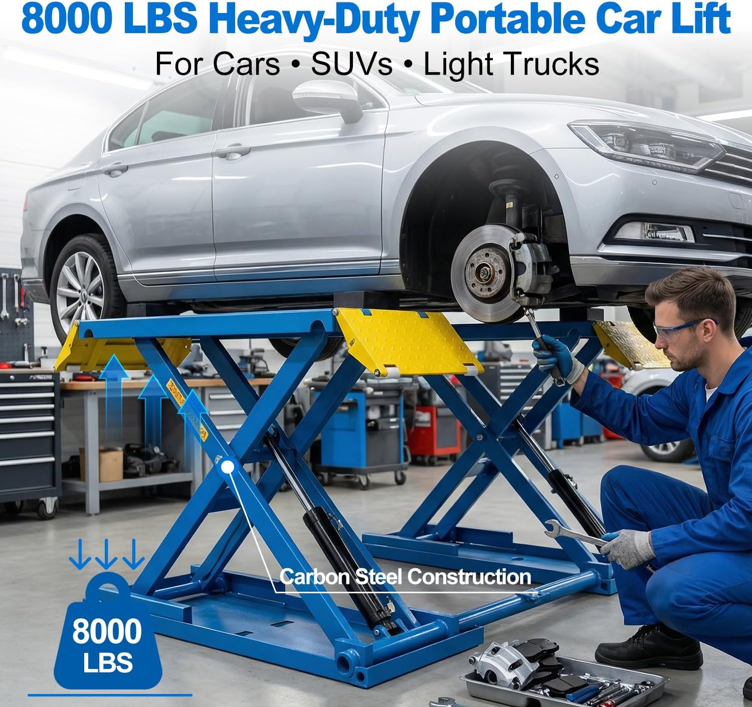 buy MutsMover 8000 lb portable car lift,best portable car lift for SUV trucks,8000 lb rolling auto lift pros cons,should I buy a MutsMover vehicle lift,portable garage lift vs permanent alternatives,worth buying heavy duty hydraulic car lift unboxing and complete package contents