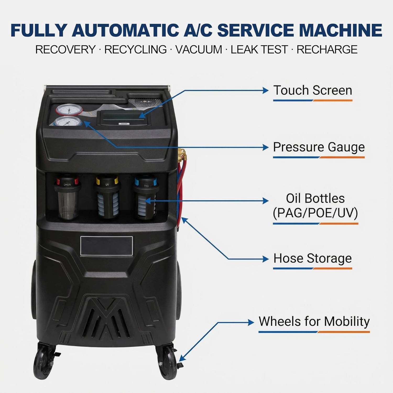 buy automatic refrigerant recovery machine,R134a AC recovery machine pros cons,automatic AC service unit worth buying,MutsMover refrigerant recovery vs alternatives,should I buy automatic AC recharge machine,best touch screen AC service unit unboxing and complete package contents