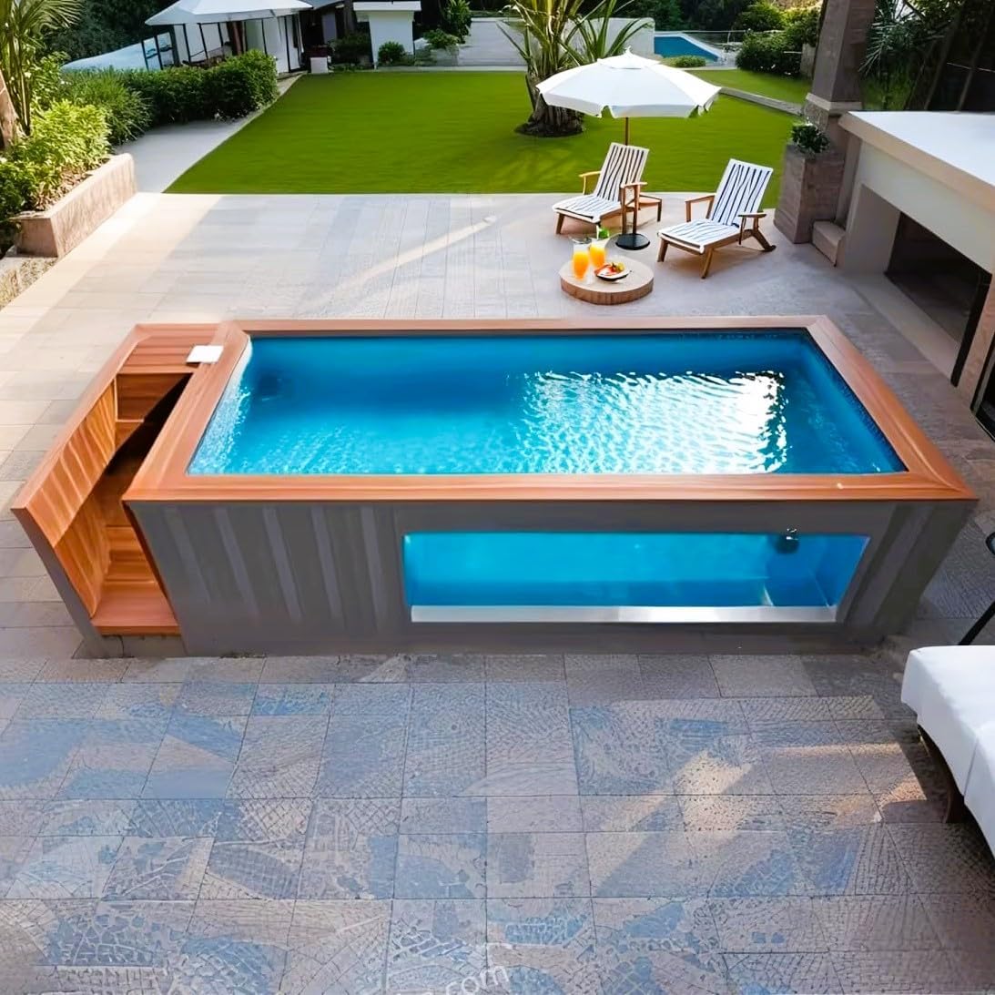 buy shipping container swimming pool,shipping container pool worth buying,best prefab container pool,container pool pros and cons,shipping container pool vs traditional,should I buy a container pool - detailed features and technical specifications