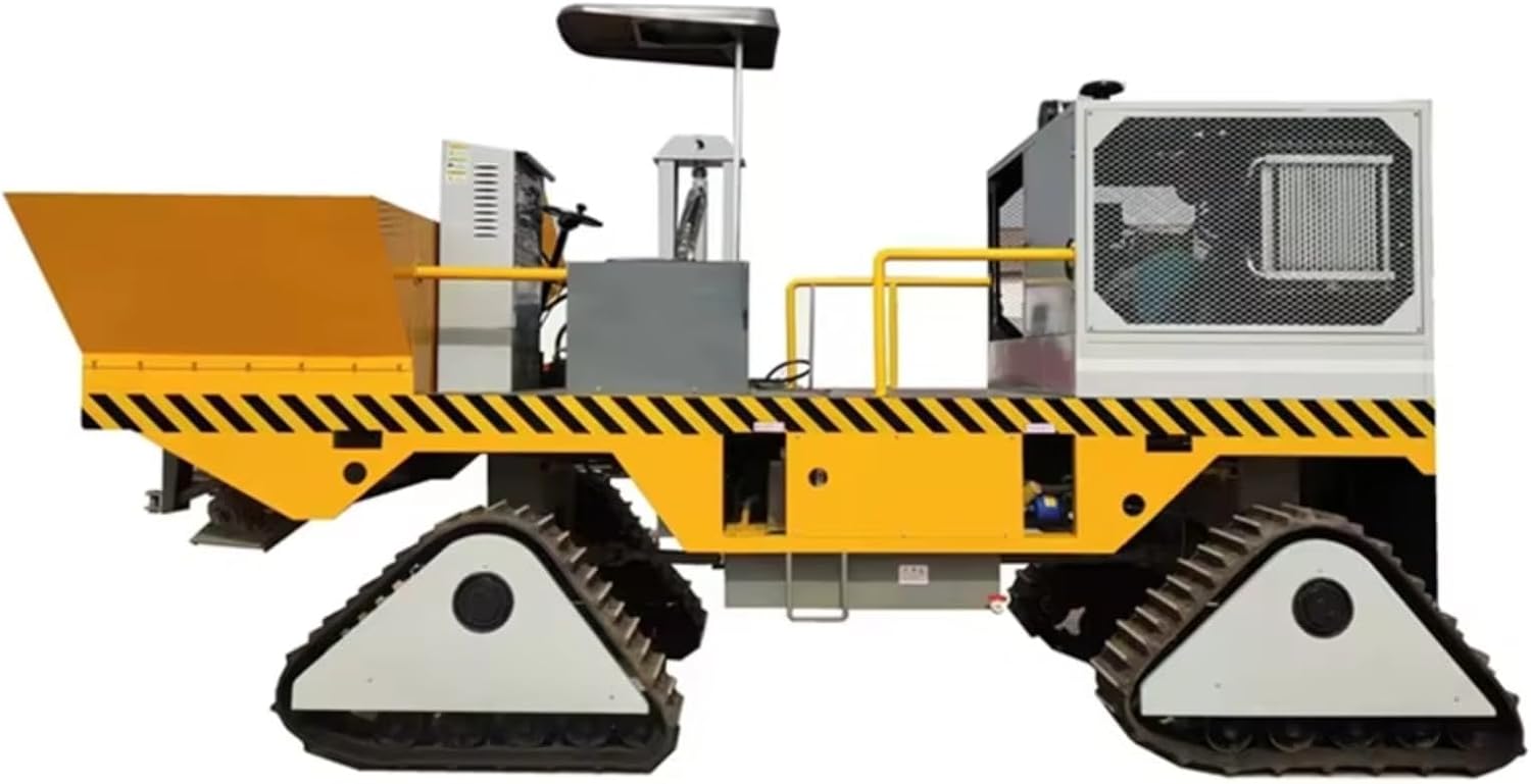 Detailed view of the heavy-duty steel frame and integrated pump system on this buy slipform concrete curb machine,slipform curb machine worth it,best concrete curb paver,slipform paver pros cons,concrete curb machine vs alternatives,should I buy a slipform paver