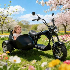 Image 1 of eAhora M1P sidecar electric motorcycle